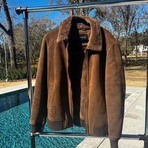 Guess faux-fur lined suede coat.